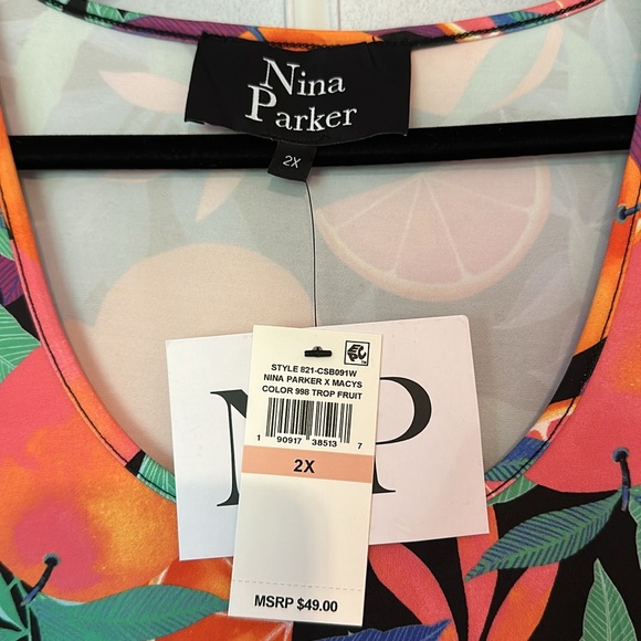 NWT NINA PARKER TROPICAL FRUIT SKIRT & CROP TOP SET 2X - Picture 8 of 10